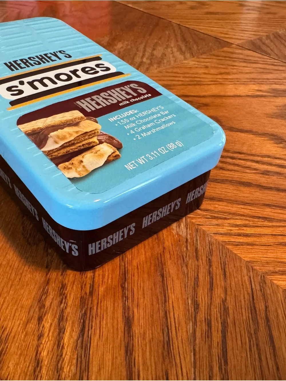 Hershey's S'mores Collectible Metal Tin - Embossed Lid Blue